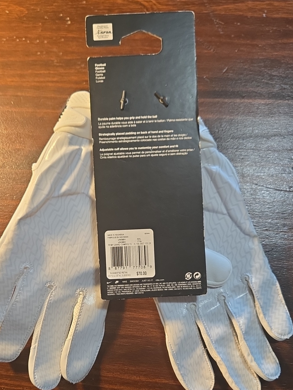 NWT! Mens Nike White Padded Football D-tack Gloves In Size Xxl - Picture 5 of 8